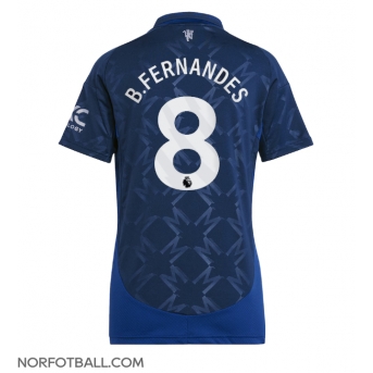 Billige Fotballdrakt Manchester United Bruno Fernandes #8 Replika Bortedrakt Dame 2024-25 Kortermet